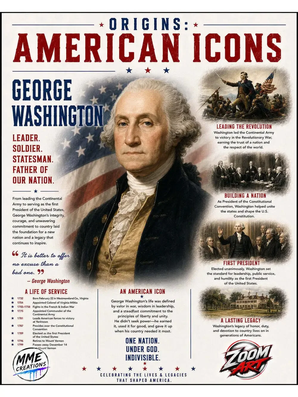 4673 George Washington American Icons 8x10 Glossy Print